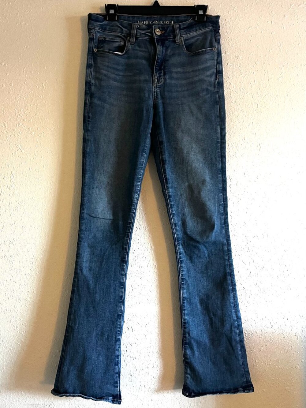 American Eagle Skinny Kick Jeans Women's Size 8 Long Blue High Rise Stretch